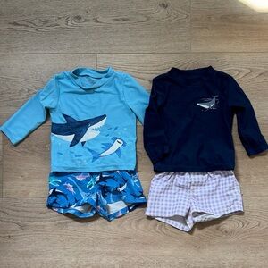 Two 18 mo Carter's swimsuit Rashguard Sets